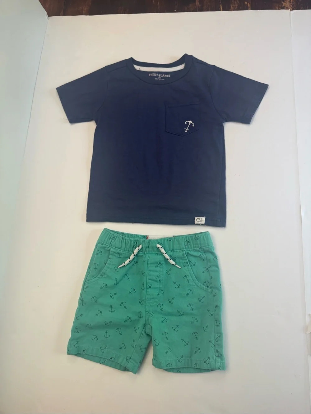 Free Planet Boys 2 Piece Nautical Anchor Outfit Set Size 3T Summer